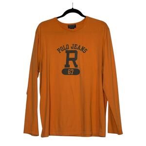 Polo Jeans Company orange graphic long sleeves tee size Medium